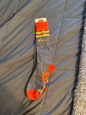 Unisex Hershey Reese's Crew Socks - Gray with Orange Accents